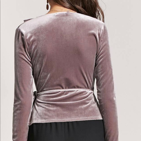 Forever 21 Velvet Wrap Blouse - Picture 2 of 8